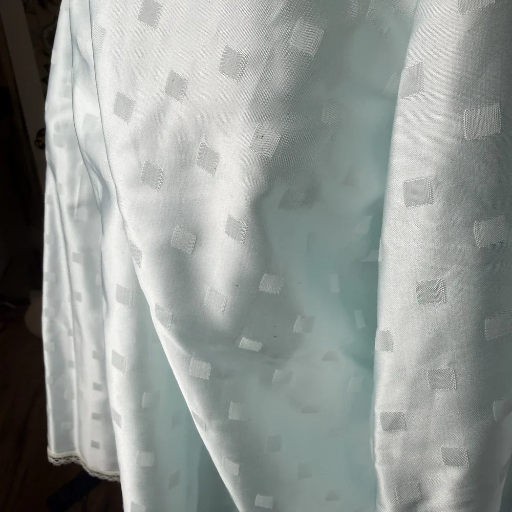Vtg Lily of France Sz S Powder Blue Satin Lace Pajama Set 2-Piece‎ Sleepwear NWT